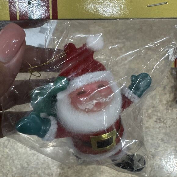 Vintage  Flocked Santa NOS Classic Trims Ornament - Picture 2 of 7